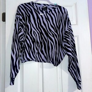 NIKE Athletic Sweatshirt w/Zebra Print